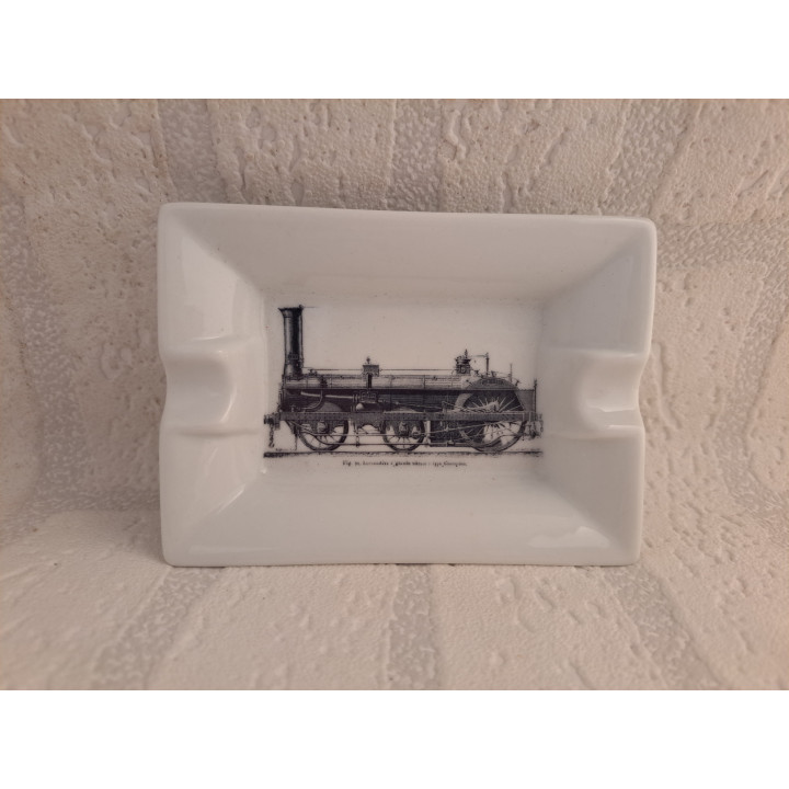 Asbak Crampton express stoomtrein, porselein 12x8.5x2.5cm - handgemaakt