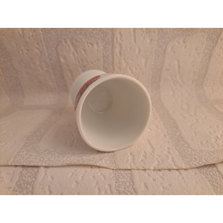Eierdopje met Volkswagen bus, porselein D4xH6cm- handgemaakt