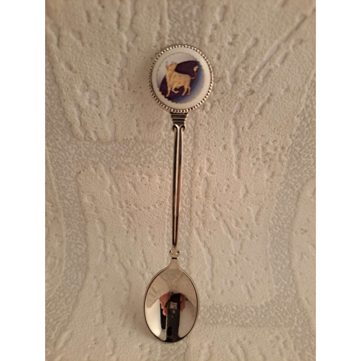 Taurus Tea Spoon Zodiac Sign In Colour Porcelain