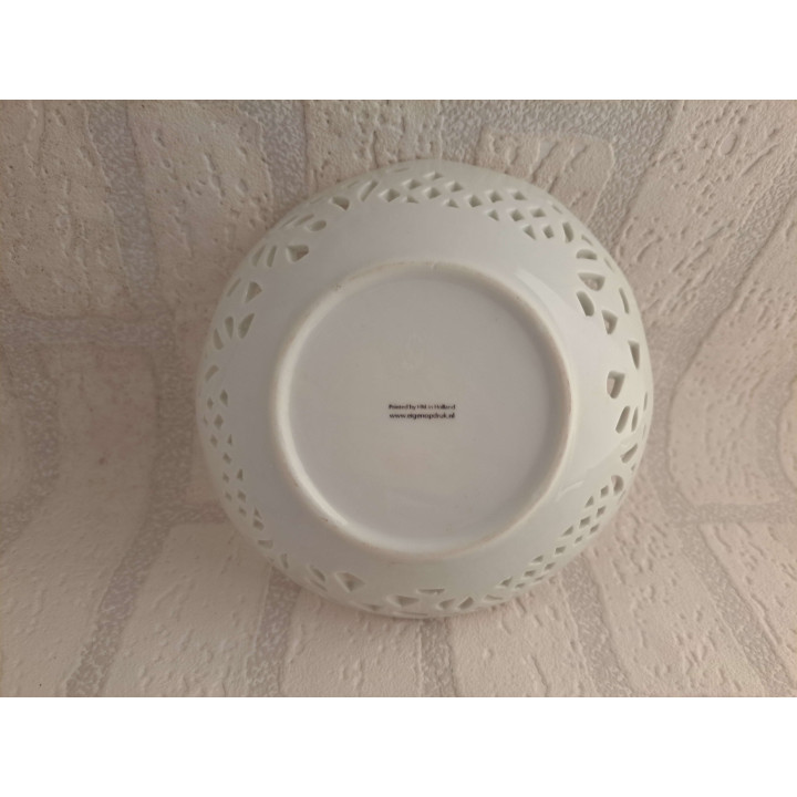 Schaaltje van porselein met Volkswagen type 1 combi bus tekening - handgemaakt