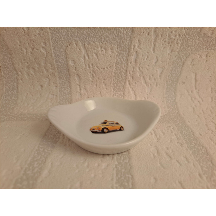 Amuseschaaltje van porselein Fiat 500 Taxi 9x7x2cm - handgemaakt