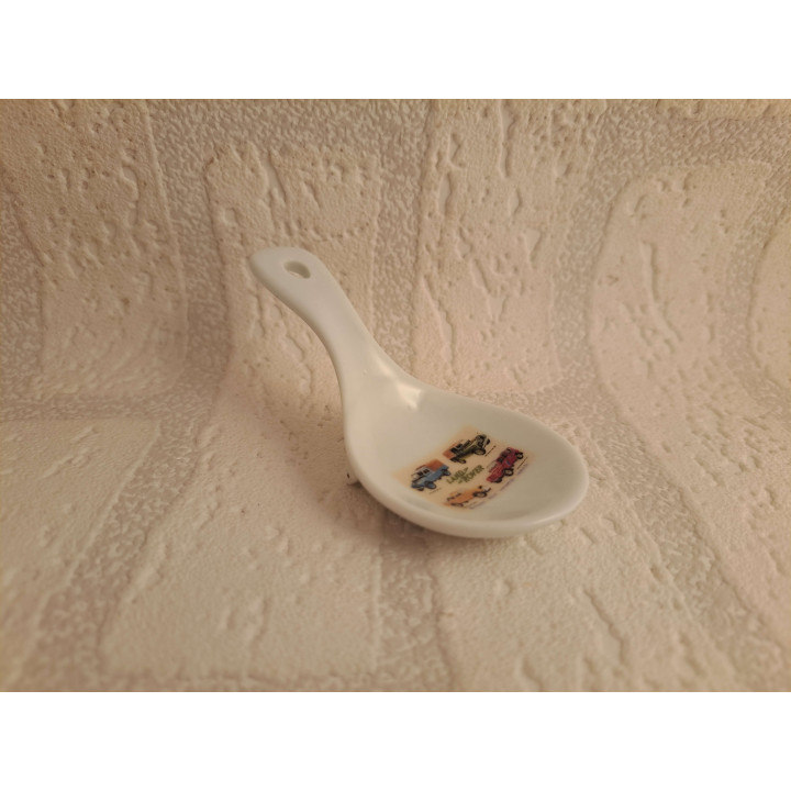 Lepel schaaltje van porselein Land Rover Defender 10x5x5cm- handgemaakt