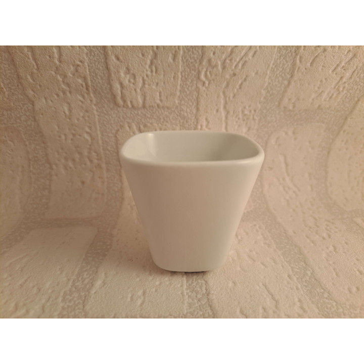 Bloempotje met Solex bromfiets, porselein 6x6x6cm - handgemaakt