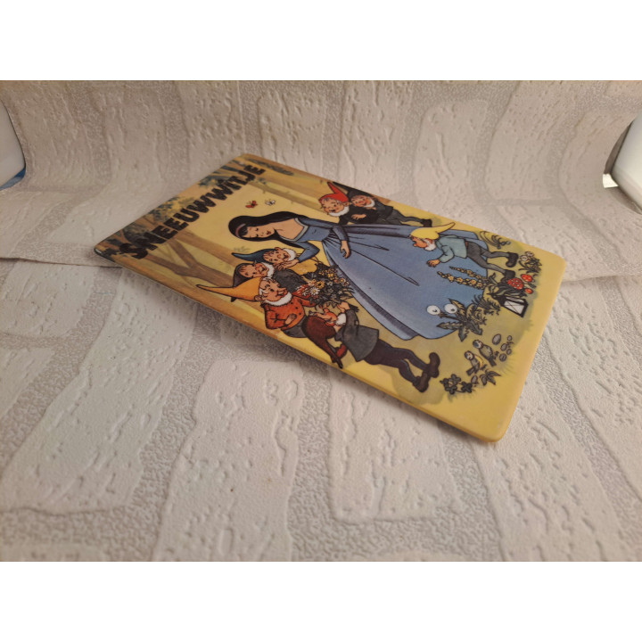 Sneeuwwitje en de zeven dwergen sprookje porselein wandbord - handgemaakt