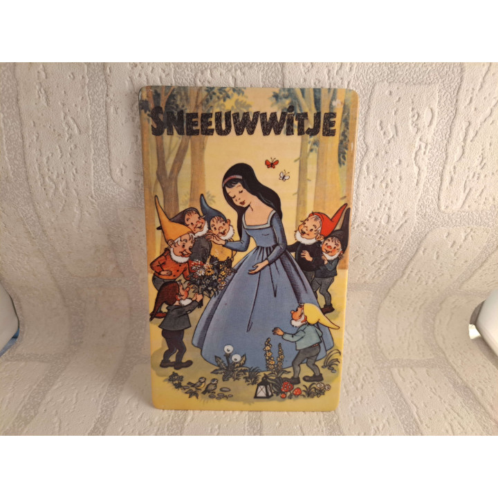 Sneeuwwitje en de zeven dwergen sprookje porselein wandbord - handgemaakt