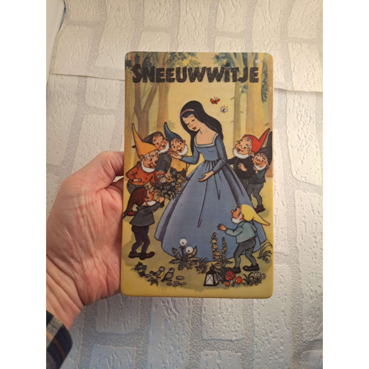 Sneeuwwitje en de zeven dwergen sprookje porselein wandbord - handgemaakt