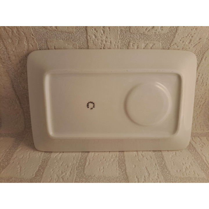 Schaaltje op plateau met konijnen tekening - handgemaakt