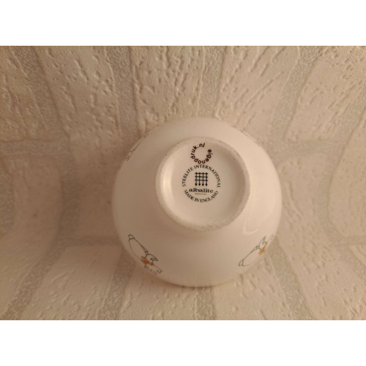 Schaaltje op plateau met konijnen tekening - handgemaakt