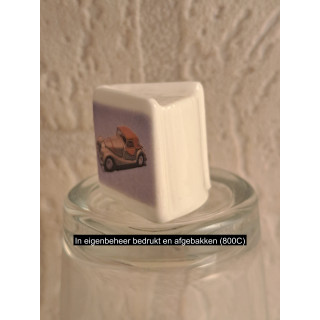 Boekje met Morgan Plus 8 softtop, porselein 2.5x2.5x2.5cm