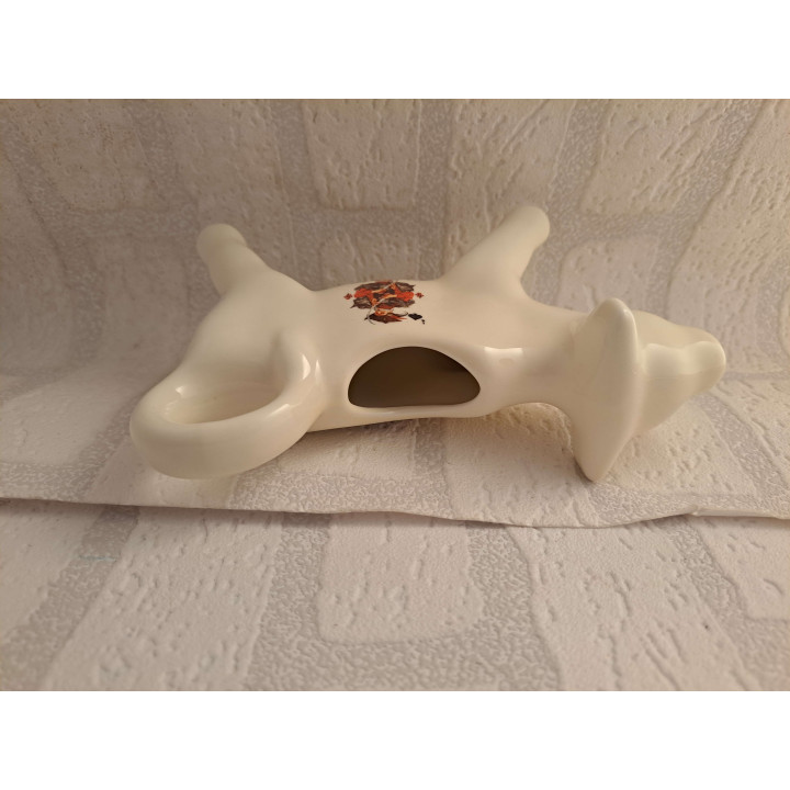 Milk Jug Cow King Spades Porcelain 18cm