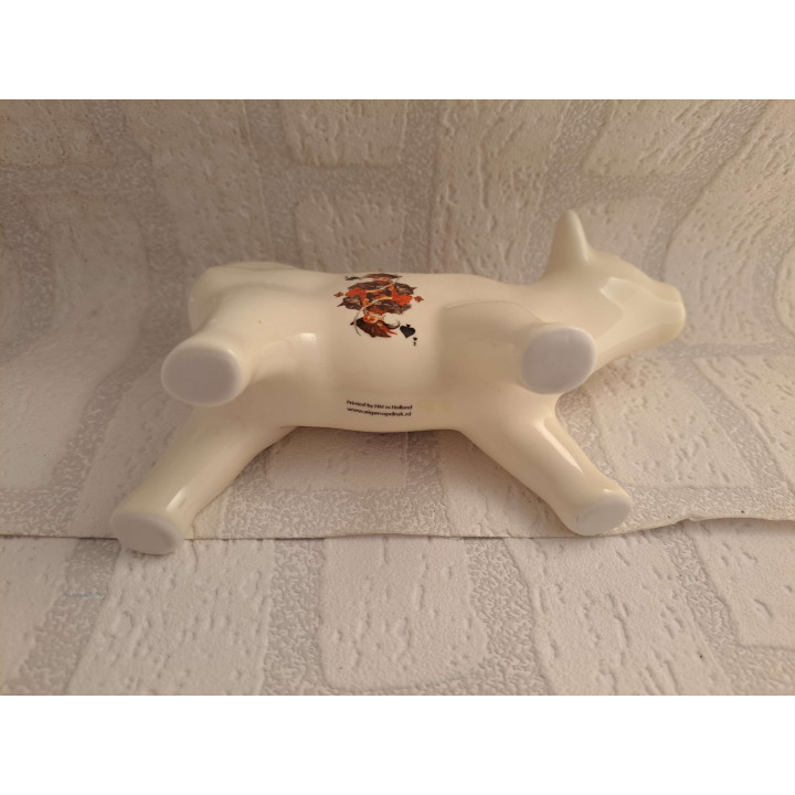 Milk Jug Cow King Spades Porcelain 18cm