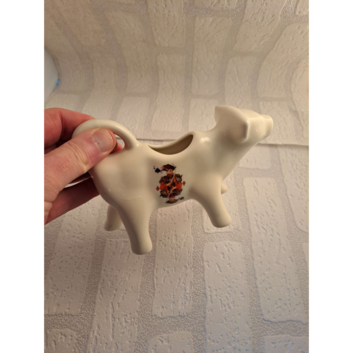 Milk Jug Cow King Spades Porcelain 18cm