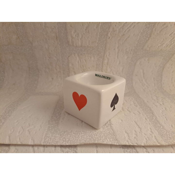 Eierdopje van porselein met rode Chevrolet Corvette C1 tekening - handgemaakt