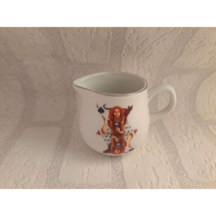 Melkkan met Oekraïne speelkaart schoppen Aas tekening - handgemaakt