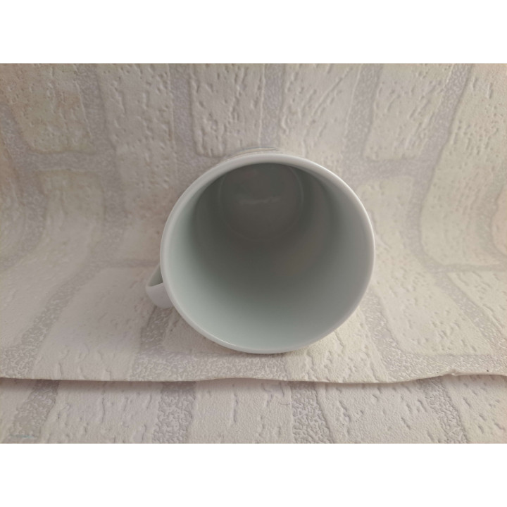 Porselein mok beker met vier kleuren Mini Cooper tekening  - handgemaakt