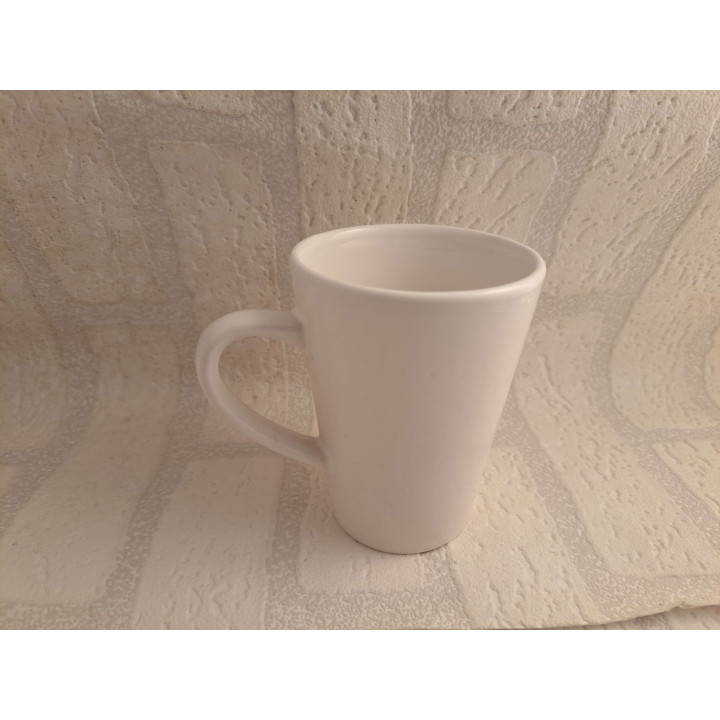 Aardewerk mok beker met gele Mini Cooper tekening - handgemaakt