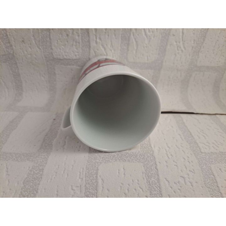 Porselein mok beker met magenta kleur Mini Cooper tekening - handgemaakt