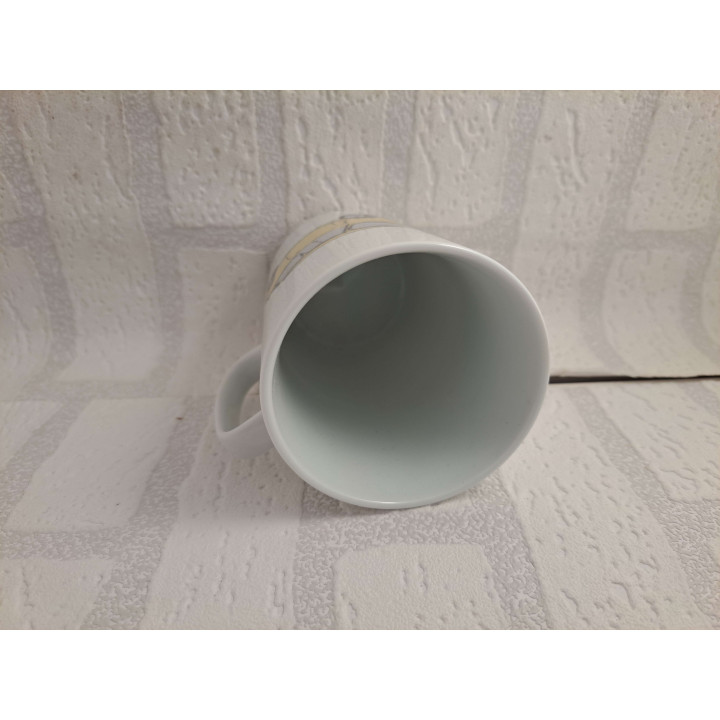 Porselein mok beker met gele kleur Mini Cooper tekening - handgemaakt