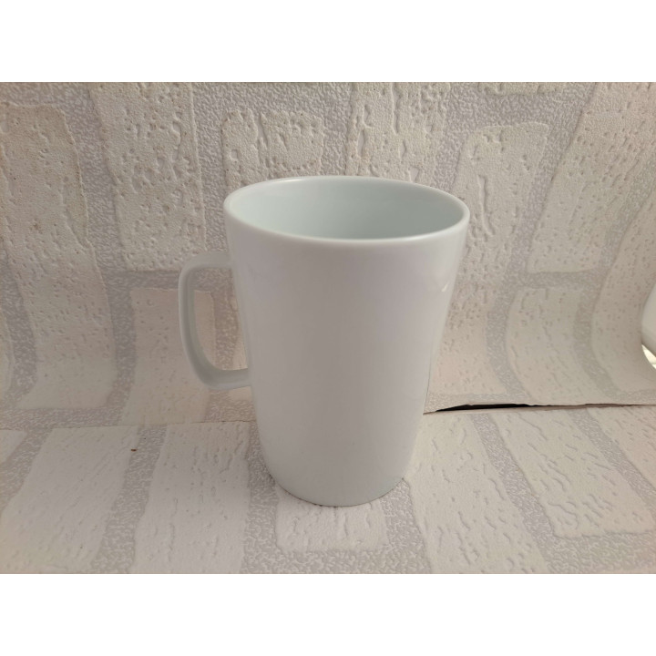 Porselein mok beker met blauwe kleur Mini Cooper tekening - handgemaakt