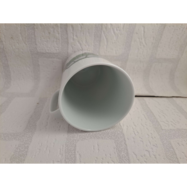 Porselein mok beker met groene kleur Mini Cooper tekening - handgemaakt