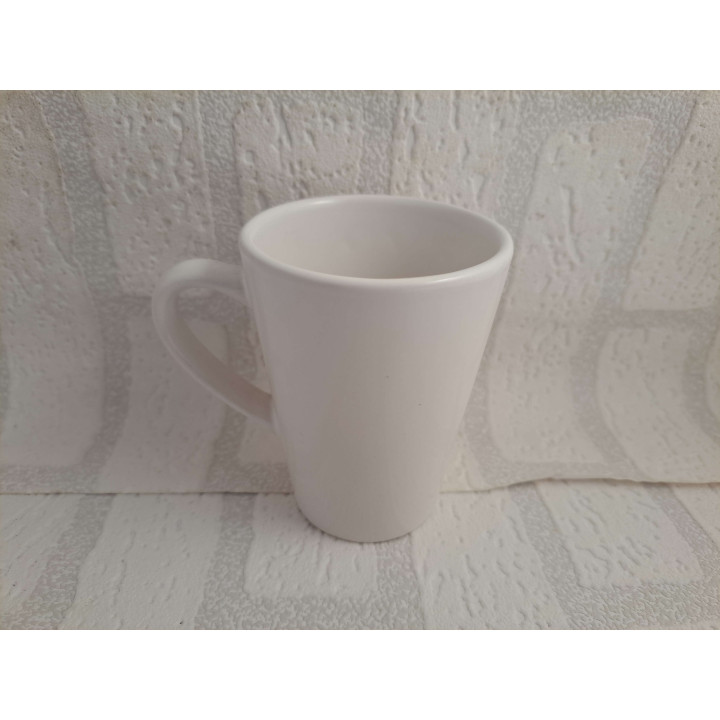 Porselein koffie melk beker met roodoranje Mini Cooper tekening - handgemaakt