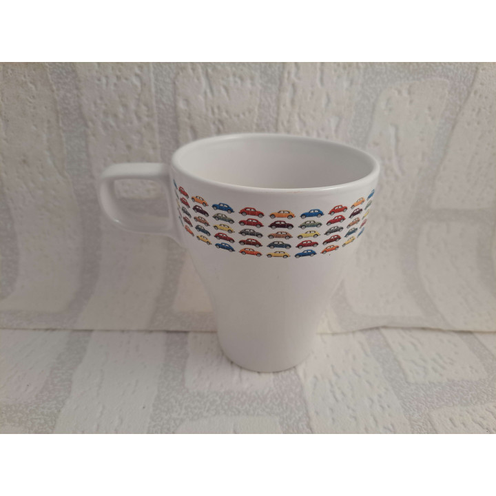 Beker met verschillende kleuren tekening Volkswagen kevers rondom - handgemaakt