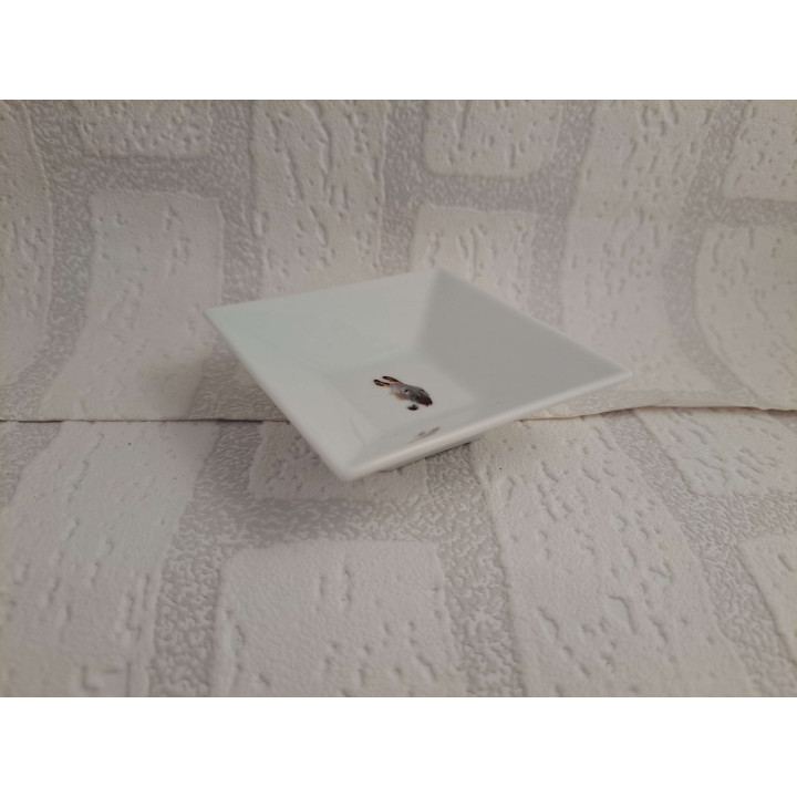 Amuse schaaltjes van porselein met hout plaque met ezel kop  - handgemaakt