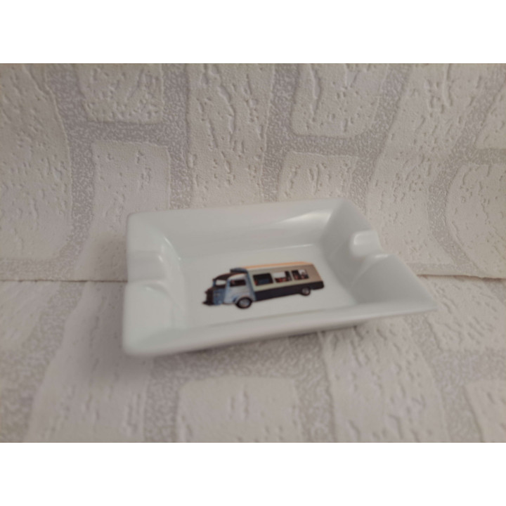 Asbak met Citroen HY Foodtruck, porselein 12x8.5x2.5cm - handgemaakt