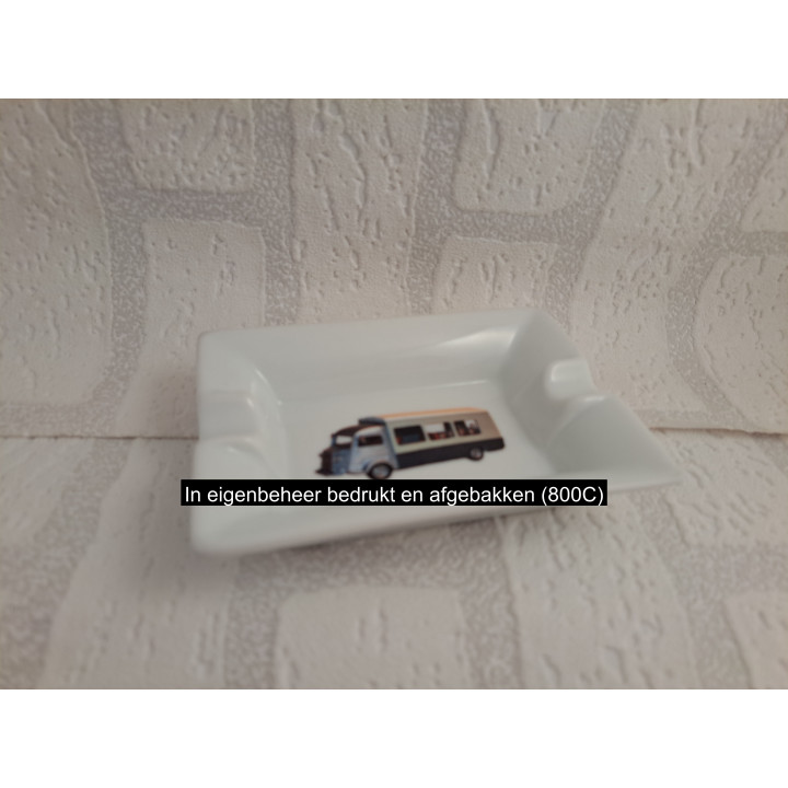 Asbak met Citroen HY Foodtruck, porselein 12x8.5x2.5cm