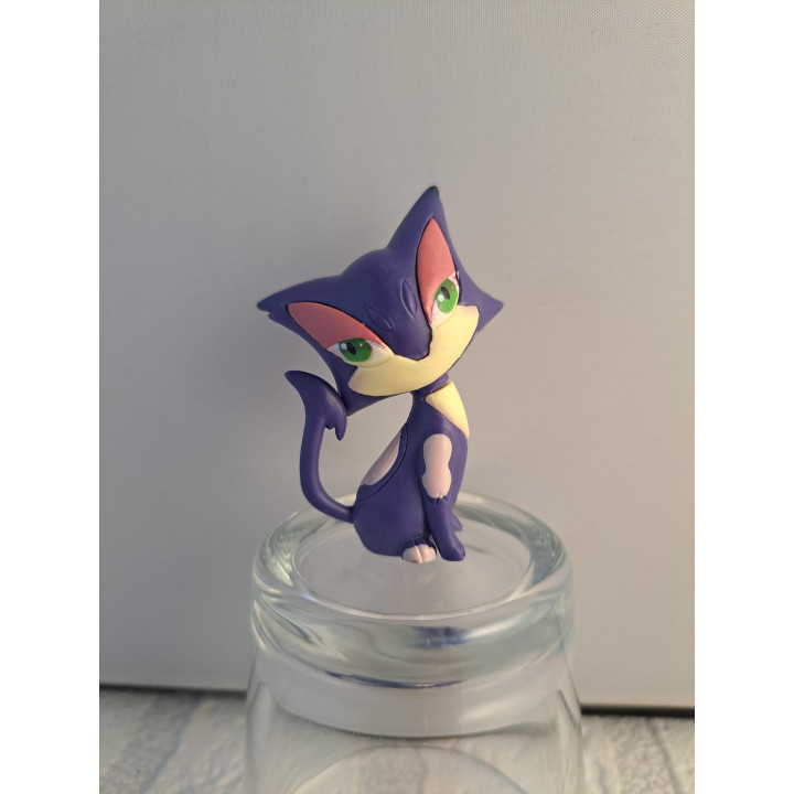 Purrloin van hard rubber Pokemon 4x2x5.5cm