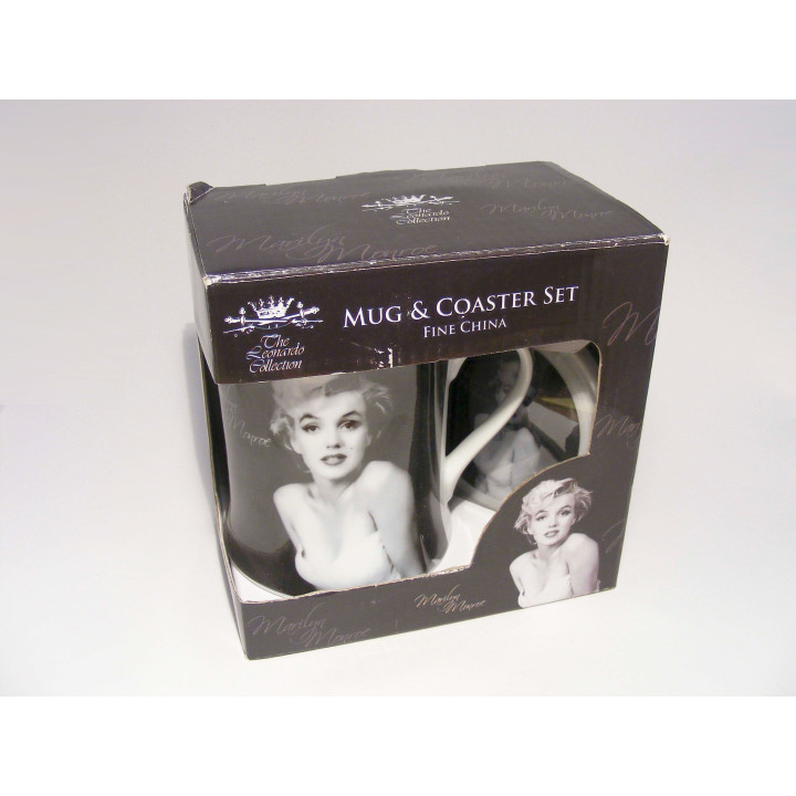 Beker met onderzetter met een Marilyn Monroe opdruk The leonardo collection