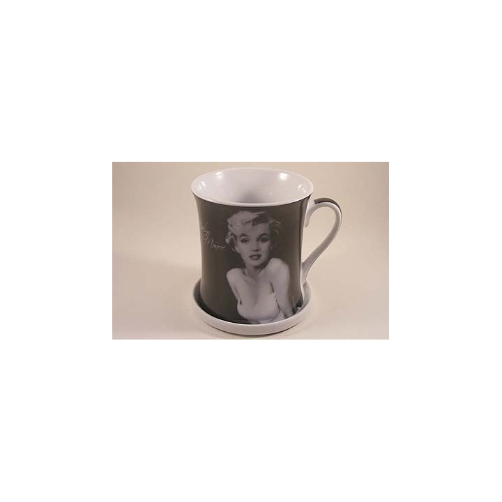 Beker met onderzetter met een Marilyn Monroe opdruk The leonardo collection