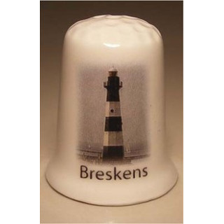 Vuurtoren De Nieuwe Sluis in Breskens op een vingerhoedje  - Verzamelobject