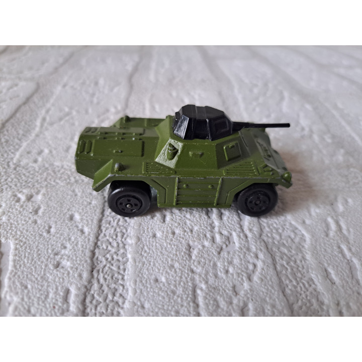 Daimler Ferret pantserwagen 1:52 Matchbox MB73 donkergroen - modelauto Daimler Ferret pantserwagen 1:52 Matchbox MB73 donkergroen - modelauto