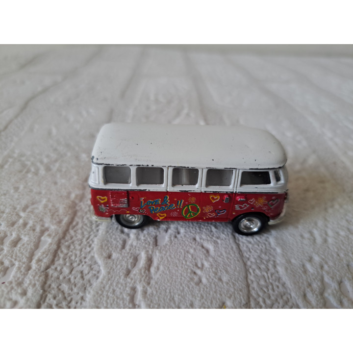 Volkswagen Combi bus Love and Peace 1:64 Kinsmart - modelauto