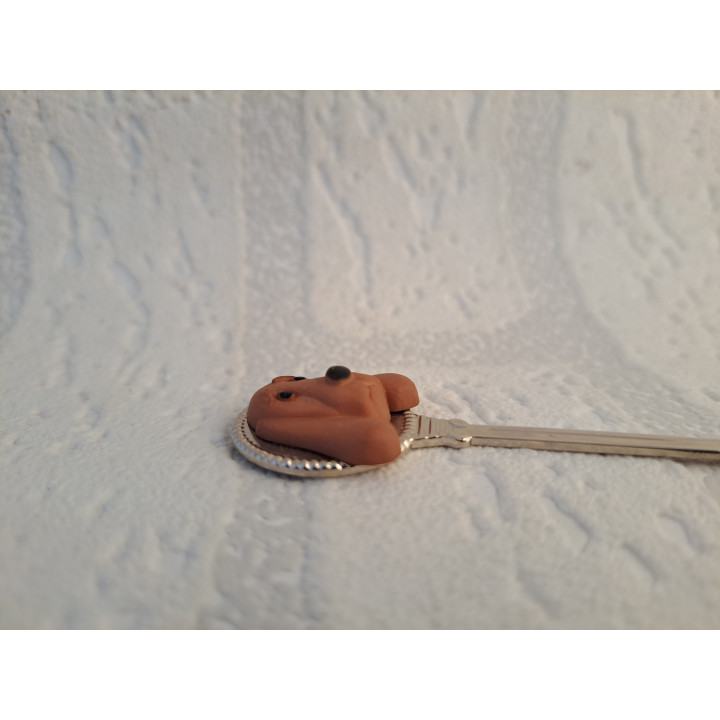 Metaal theelepeltje met 2D kunststof Basset hondenkop - Verzamelobject