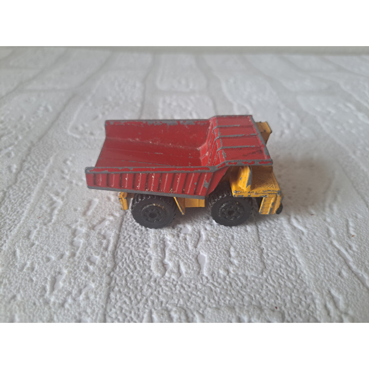Faun Quarry kiepwagen 1:140 Matchbox MB58 rood-geel - modelauto Faun Quarry kiepwagen 1:140 Matchbox MB58 rood-geel - modelauto