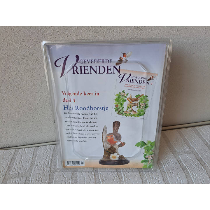 Pimpelmees vogel van kunsthars - hout met boekje D7xH9cm - dierfiguren