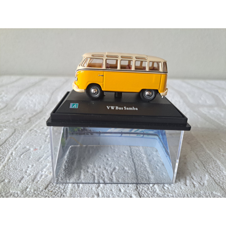 Volkswagen Samba Bus T1 Geel 1:72 Cararama Hongwell Modelauto