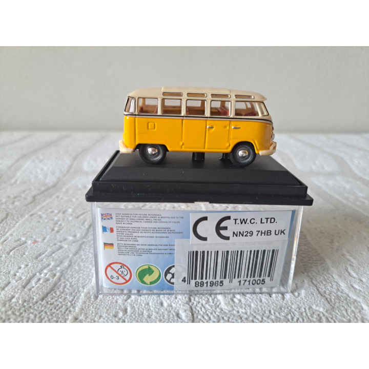 Volkswagen Samba bus T1 1:72 Cararama - Hongwell geel - modelauto