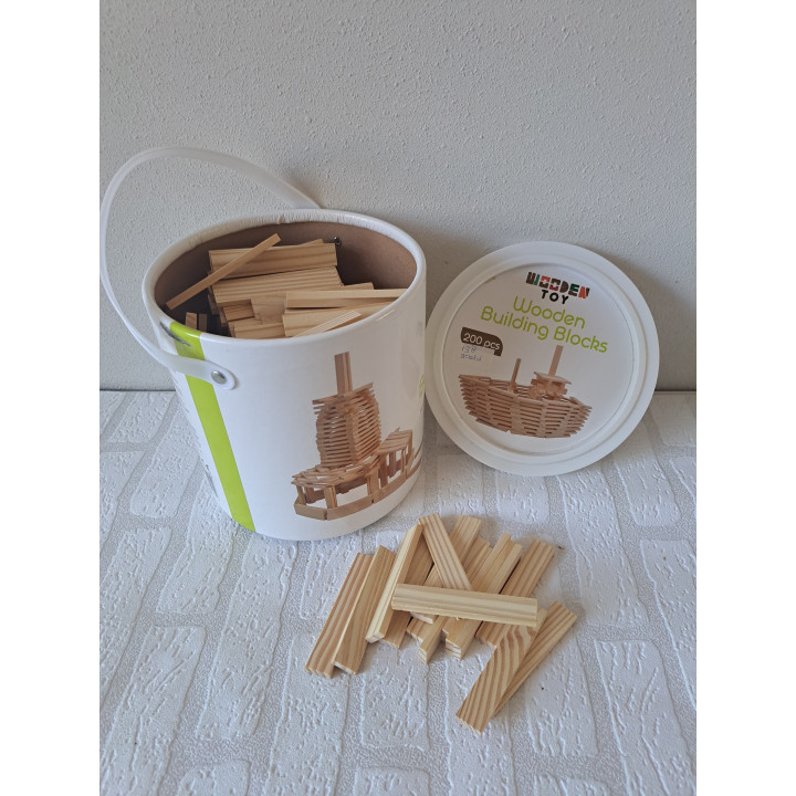 198 houten bouwblokken D20xH20cm - houtenblokken