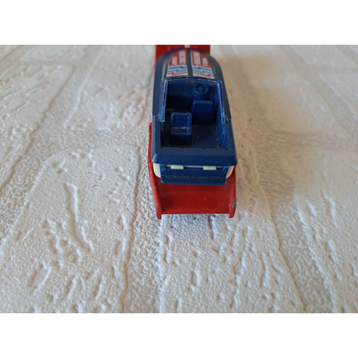 Vrachtwagen oplegger met speedboot 1:100 Majorette 329-370 - modelauto