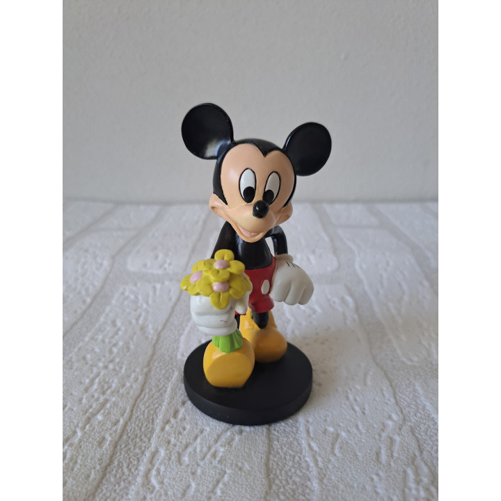 Mickey Mouse van kunsthars met bos bloemen Disney 7x6x11.5cm