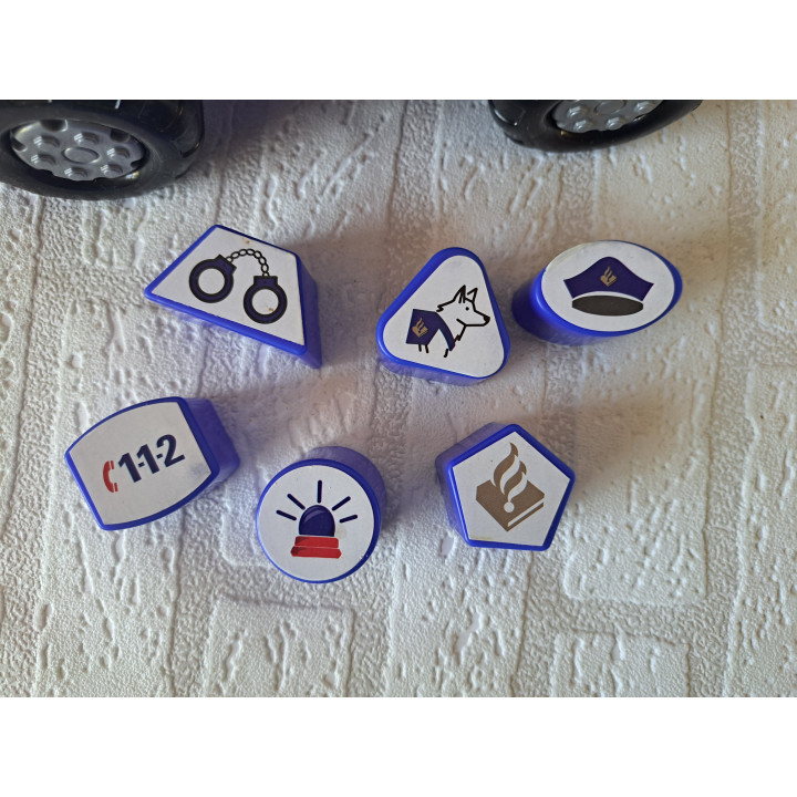 Politievrachtwagen van kunststof 6 vormblokken 25x14x17.5cm - speelgoed