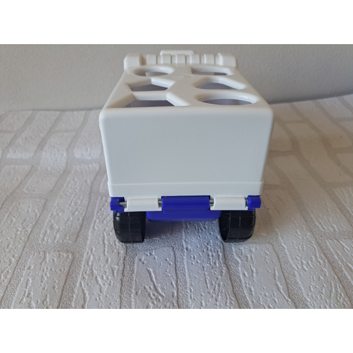 Politievrachtwagen van kunststof 6 vormblokken 25x14x17.5cm - speelgoed