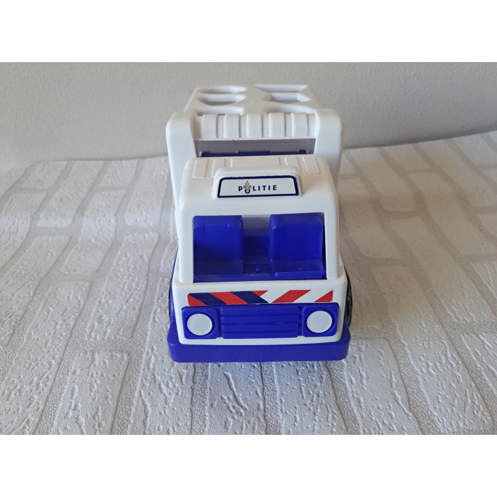 Politievrachtwagen van kunststof 6 vormblokken 25x14x17.5cm - speelgoed