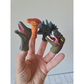 Vingerpop dinosaurussen van rubber 7x4.5x7cm - speelgoed