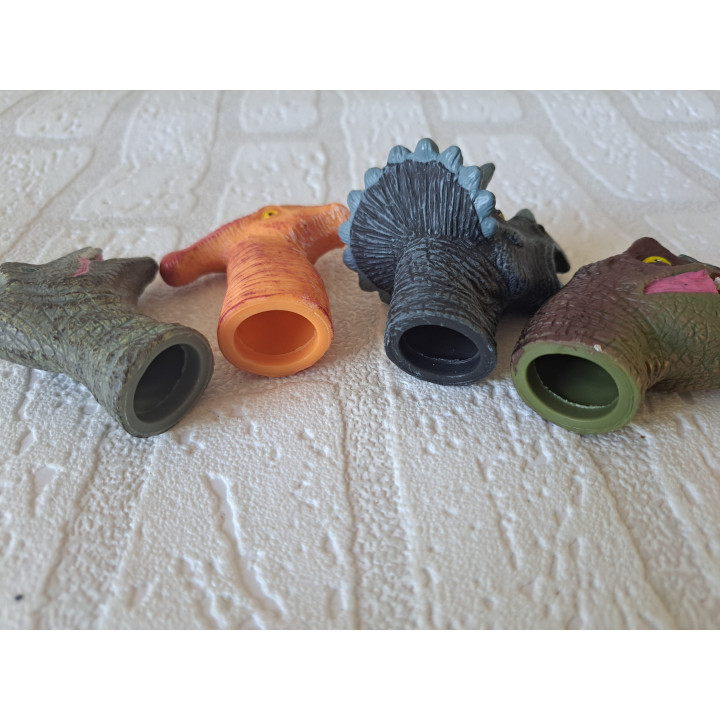 Vingerpop dinosaurussen van rubber 7x4.5x7cm - speelgoed