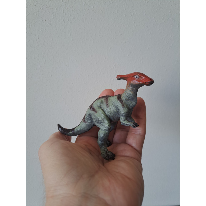 Parasaurolophus dinosaurus van hard rubber 13x4x9.5cm