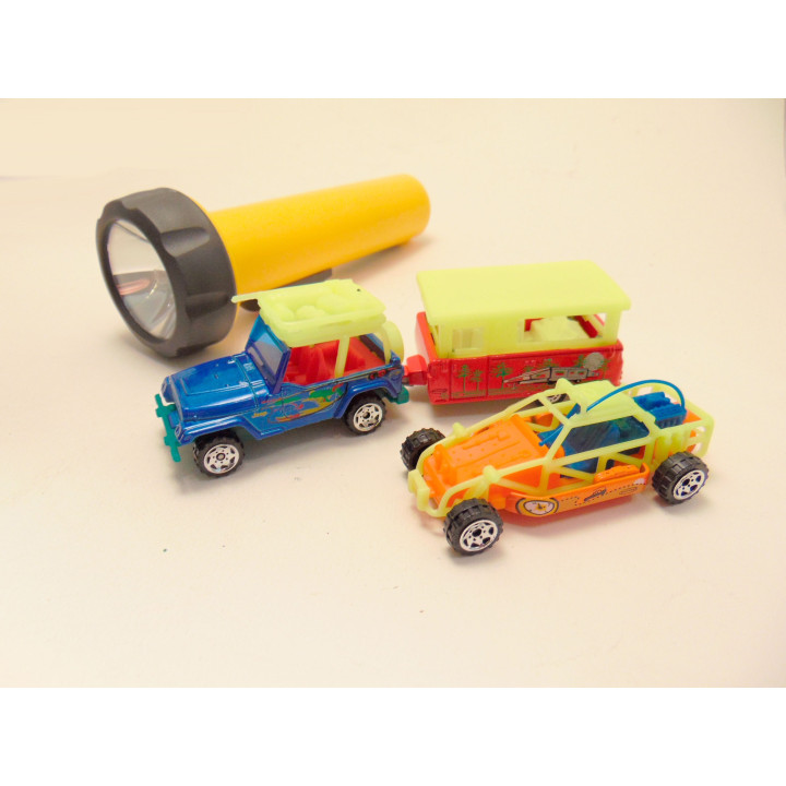 Vouwcaravan Jeep Wrangler zaklamp Dune Buggy Matchbox Camp fun